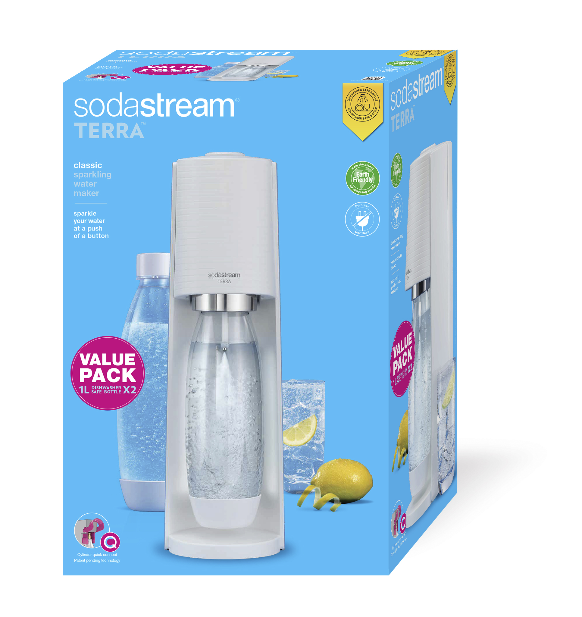 Sodastream Gasatore Terra white value pack - Casa del Rasoio