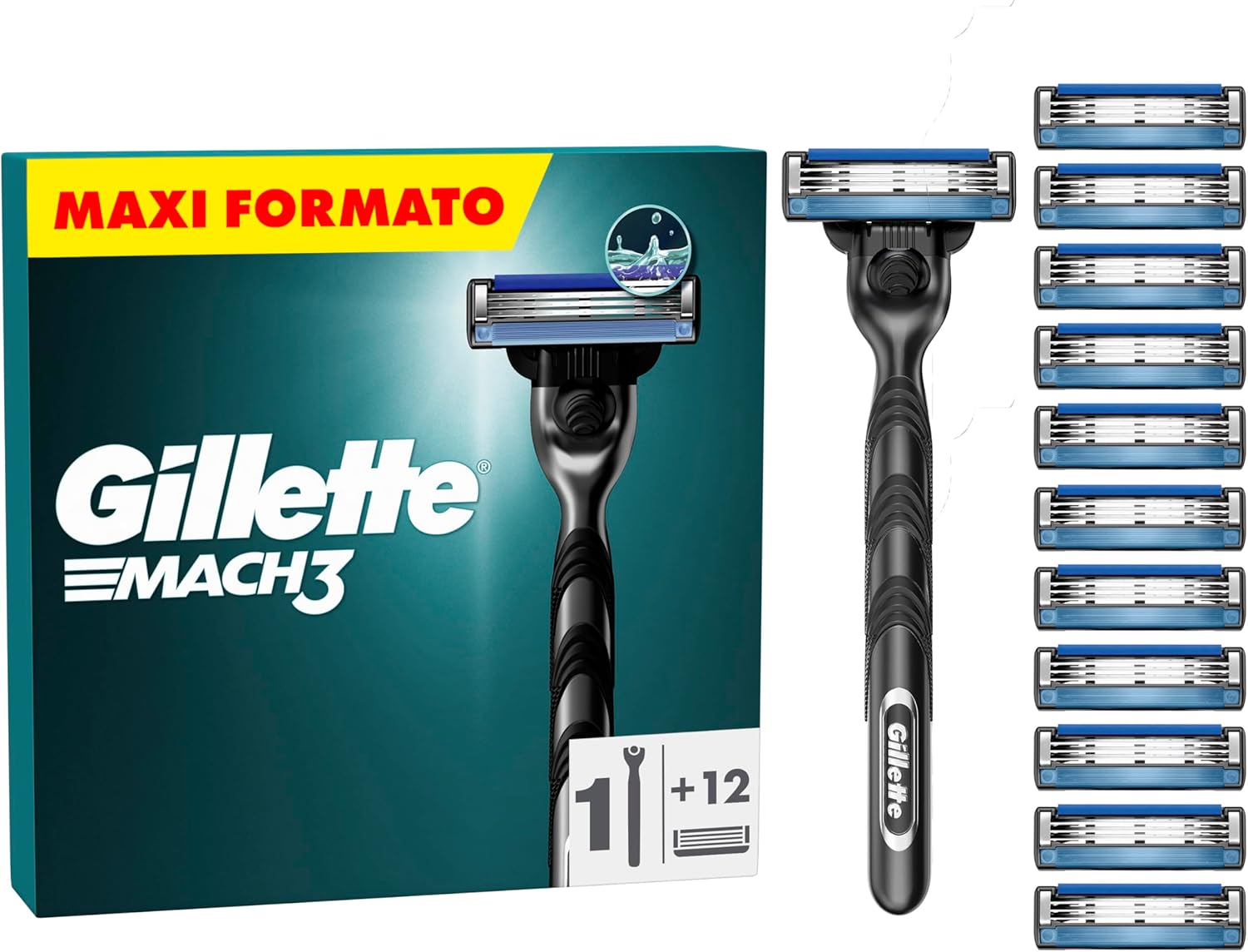 20251106114841_0.jpg Gillette Rasoio mach3 + 12 lamette Rasoio mach3 + 12 lamette - immagine 1
