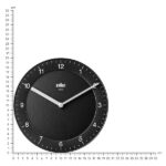 Orologio da Parete Analogico Classico Braun con Movimento al Quarzo Silenzioso, Facile da leggere, Diametro di 20 cm, colore nero, modello BC06B. - immagine 3